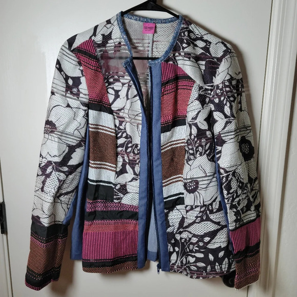 Save The Queen Italian Mesh Floral Blazer Jacket | Size XL | 3D Detail - Picture 2 of 10